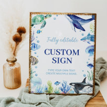 Sinal de Mesa Personalizada de Aniversário do Ocea