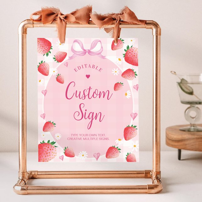 Poster Sinal de Mesa Personalizado de Aniversário de Mora (Criador carregado)