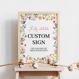 Poster Sinal de Mesa Personalizado de Flor Selvagem