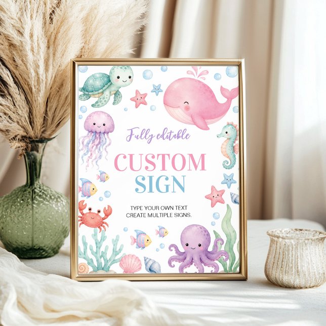 Poster Sinal de Mesa Personalizado para Festa de Aniversá (Criador carregado)