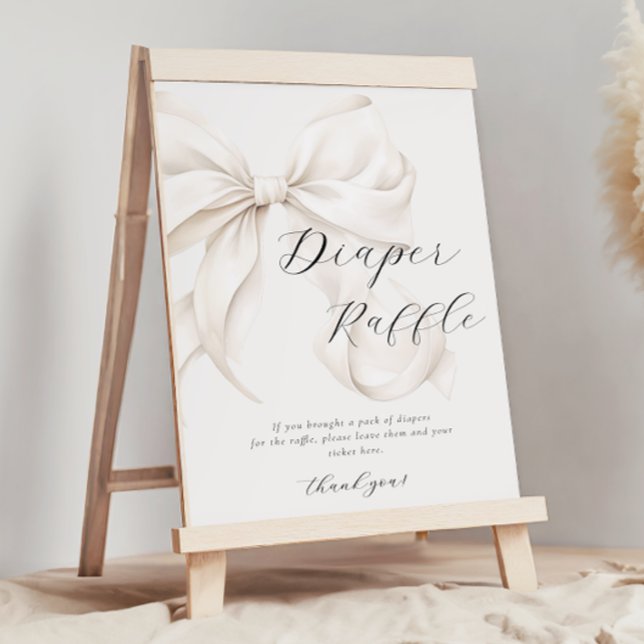 Poster Sinal de Mesa Raffle Fralda Branco (Criador carregado)