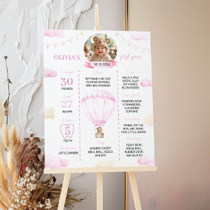 Poster Sinal de Milestone da Garota Baloneira de Ar Quent