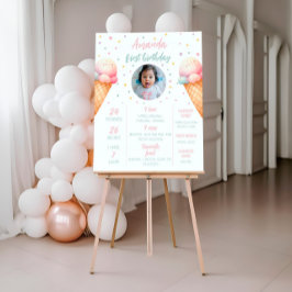 Poster Sinal de Milestone de Aniversário do sorvete, Esta