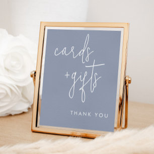 Poster Sinal de Mínimo Dusty Blue Cards e Gifts