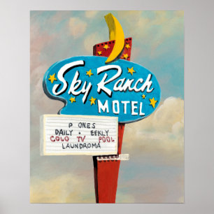 Poster Sinal de Motel Sky Ranch