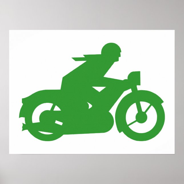 Poster Sinal de Motociclista Verde (Frente)