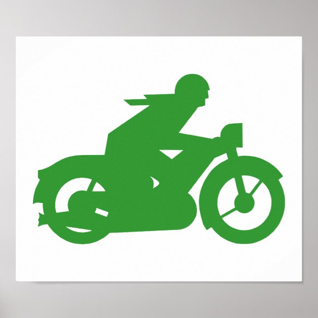 Poster Sinal de Motomotociclista Verde (Frente)