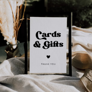 Poster sinal de na moda retro preto & branco de placas e