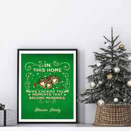 Poster Sinal de Natal da Família "Cherish the Moments"