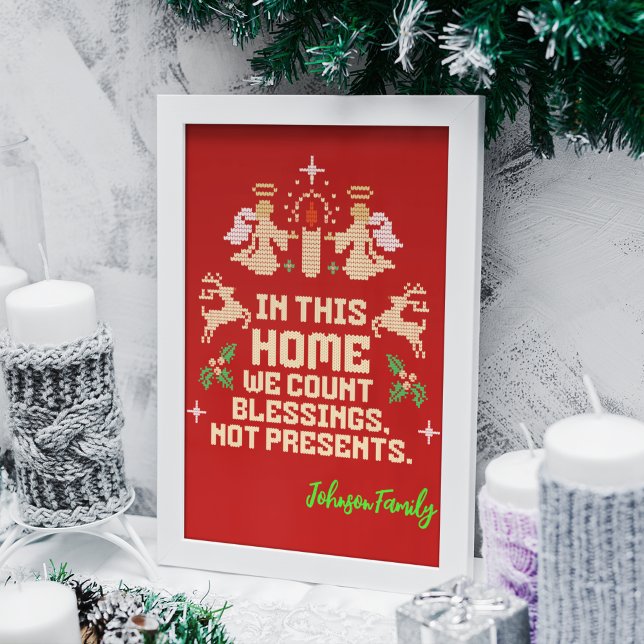 Poster Sinal de Natal da Família Personalizada Beneficia (Criador carregado)