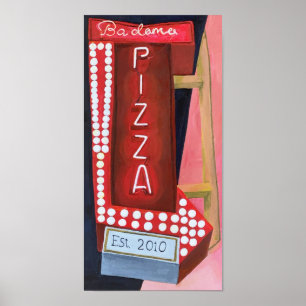 Poster Sinal de Neon Pizza