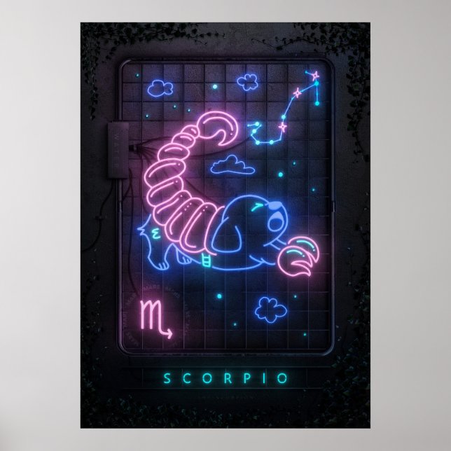 Poster Sinal de Neon Scorpio (Frente)