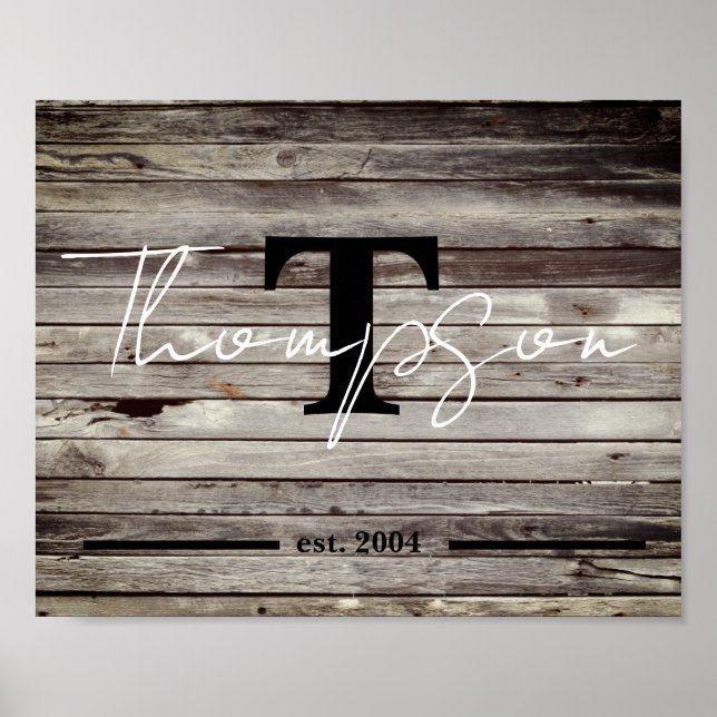 Poster Sinal de Nome da Família Personalizado (Frente)