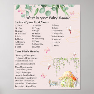 Poster Sinal de nome de fada