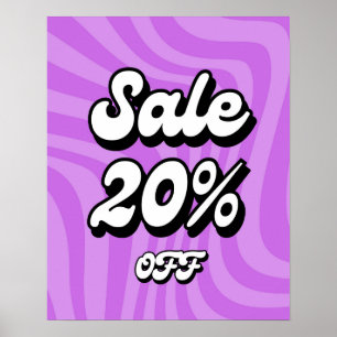 Poster Sinal de Oferta de 20% de Desconto, Sinal de Ofert