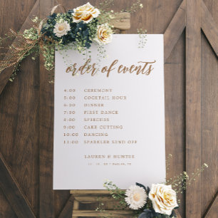 Poster Sinal de Ordem de Eventos de Casamento com Caligra