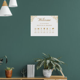 Poster Sinal de Ordem de Eventos de Casamento Elegante e 