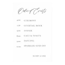 Sinal de Ordem de Eventos de Casamento | Minimalis