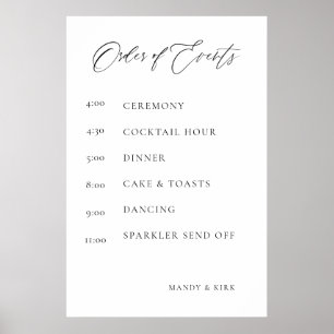 Poster Sinal de Ordem de Eventos de Casamento Minimalis