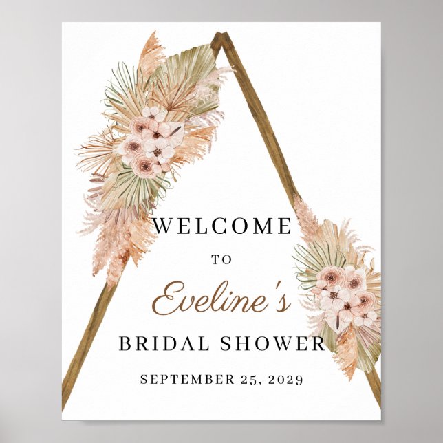 Poster Sinal de Orquídea Rosa Pidrada Pampas Secas (Frente)