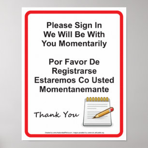 Póster Sinal de parede do paciente do escritório