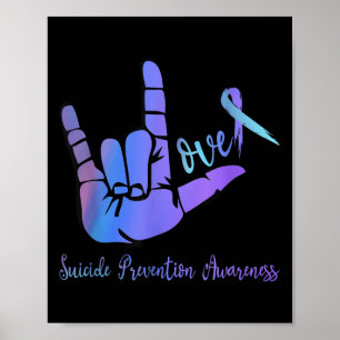 Poster Sinal de Paz Amor Fita Suicídio Fita Prevenção Awa