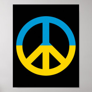 Poster Sinal de Paz Bandeira da Ucrânia