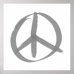 Póster Sinal de paz cinzento