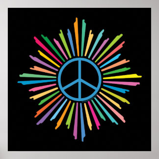 Poster Sinal de Paz Colorida ao Redor