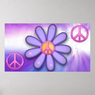 Póster Sinal de paz cor-de-rosa bonito