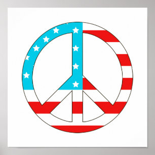 Poster Sinal de Paz de Bandeira Americana