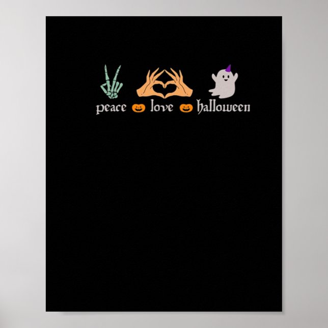 Poster Sinal de Paz de Halloween - Mãos de Bruxa (Frente)