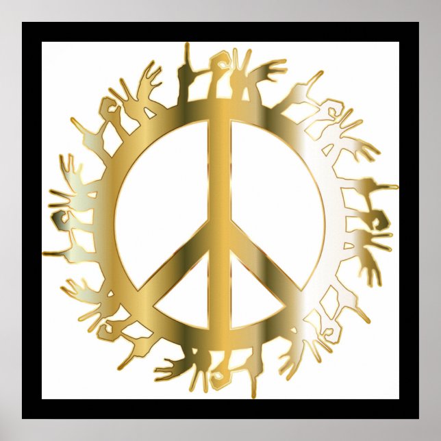 PÓSTER SINAL DE PAZ DE MÃOS DE AMOR (Frente)