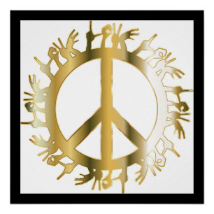 PÓSTER SINAL DE PAZ DE MÃOS DE AMOR