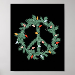 Poster Sinal de Paz de Natal Feliz Luzes Luzes Engraçadas