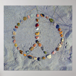 Póster Sinal de paz de pedra da praia