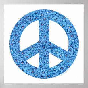 Poster Sinal de paz de poder de flores