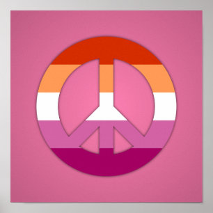 Poster Sinal de paz do orgulho lésbico