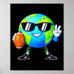 Poster Sinal de paz do planeta meio ambiente futebol dia