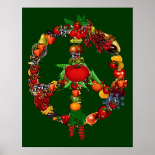 Póster Sinal de paz do vegetariano