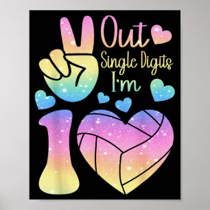 Poster Sinal de paz fora dos dígitos únicos 10 volei 10º