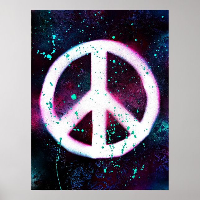Poster Sinal de Paz Pintado por Spray (Frente)