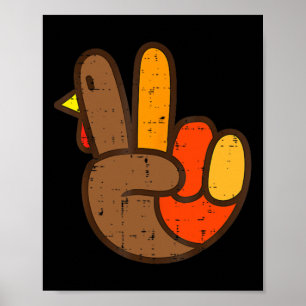 Poster Sinal de paz Turquia Ação de Graças Legal Hippie