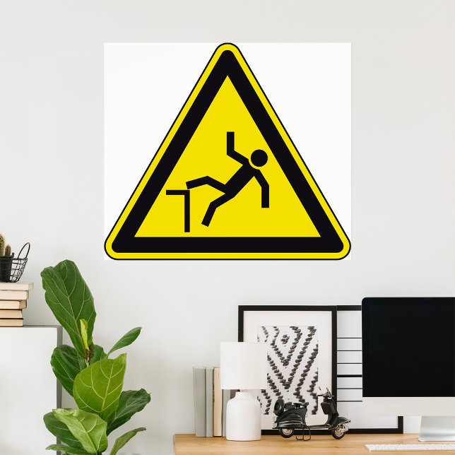 Poster Sinal de Pedestre com Curbo de Precaução (Criador carregado)