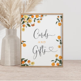 Poster Sinal de Pequenos Citros Botânicos e Presentes