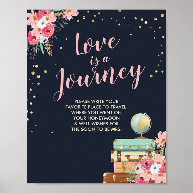 Poster Sinal de perda de bagagem Viagem chá senhorita par (Frente)