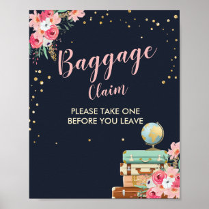 Poster Sinal de perda de bagagem Viagem chá senhorita par