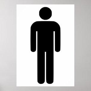 Póster Sinal de Pessoa Símbolo Universal Silhuette Clás