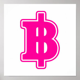 Póster SINAL DE PINK BAHT ฿ Moeda Tailandesa ฿