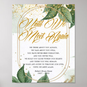Poster Sinal de Poema de Funeral de Eucalipto Dourado Ele